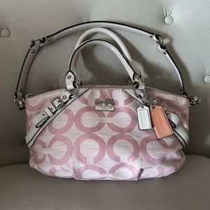 Coach 2011 Pink Madison Satchel, Signature Logo, Great Condition, Rare!